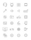 Vector black multimedia icons set