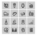 Vector black music icons set Royalty Free Stock Photo