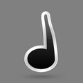 Vector black music note symbol