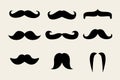 Vector Mustache Set on White Background Illustration Royalty Free Stock Photo