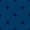 Vector black and navy blue occult witch and magic repeat seamless pattern background Royalty Free Stock Photo