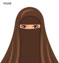 Vector - arab niqab style, beautiful arabic muslim woman - Illu