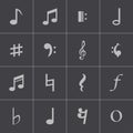 Vector black notes icons set