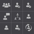 Vector black office people icons set