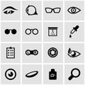 Vector black optometry icon set