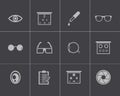 Vector black optometry icons set