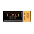 vector Black and orange ticket design. Royalty Free Stock Photo