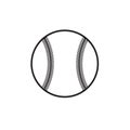 Vector black outline baseball ball silhouette
