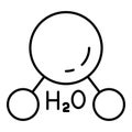 Vector Black Outline Icon - Molecule of Water Royalty Free Stock Photo