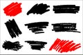 Vector black paint, ink brush stroke, brush, line or texture. Di Royalty Free Stock Photo