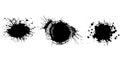 Vector Grunge backgrounds set. Brush black paint ink stroke over square frame.