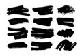 Vector black paint, ink brush strokes and shapes. Dirty grunge design element, box or background for text. Royalty Free Stock Photo