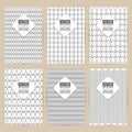 vector black pattern set of Vintage background banner retro brochures templates cards six frames design Scribbled lines rectangle Royalty Free Stock Photo