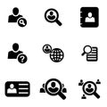 Vector black people search icon set
