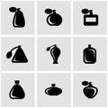 Vector black perfume icon set