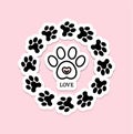 Cat ,dog paw prints Royalty Free Stock Photo