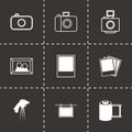 Vector black photo icons set