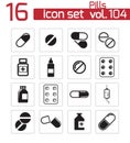 Vector black pills icon Royalty Free Stock Photo
