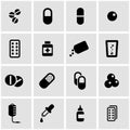 Vector black pills icon set Royalty Free Stock Photo