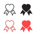 Vector Black And Pink Heart Icon Set Royalty Free Stock Photo
