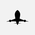 Vector black plane icon, vector airplane sign, isolated on the white background. Travel symbol in flat style Royalty Free Stock Photo