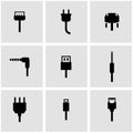 Vector black plug icon set Royalty Free Stock Photo