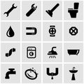 Vector black plumbing icon set