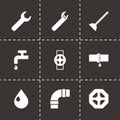 Vector black plumbing icons set Royalty Free Stock Photo