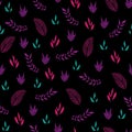 Vector black pretty tropical leaves seamless pattern background