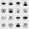 Vector black printer icon set Royalty Free Stock Photo