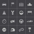 Vector black racing icons set