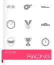 Vector black racing icons set