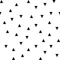 Vector black random triangles seamless pattern on the white background