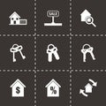 Vector black real estate icons set Royalty Free Stock Photo