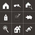 Vector black real estate icons set Royalty Free Stock Photo