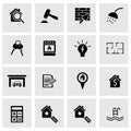 Vector black real estate icons set Royalty Free Stock Photo