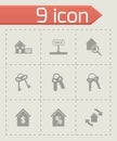 Vector black real estate icons set Royalty Free Stock Photo