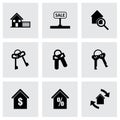 Vector black real estate icons set