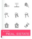 Vector black real estate icons set Royalty Free Stock Photo