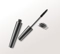 Vector Black Realistic Mascara Brush Strokes on Background Royalty Free Stock Photo