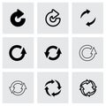 Vector black refresh icon set