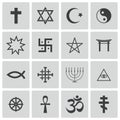 Vector black religious symbols set