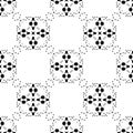 Vector Black Repeated Design On White Background Dots Flowers Design Repeated Vector Illustrations.