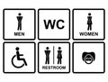 Vector restroom icons men,women, lady, man, baby s dummy,nipple,