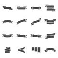 Vector black ribbon icons set