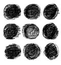 Vector black round design elements on the chalkboard Royalty Free Stock Photo