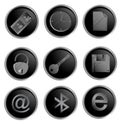 Vector black round web buttons