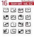 Vector black schoolbooks icon Royalty Free Stock Photo