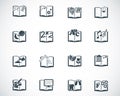 Vector black schoolbooks icon Royalty Free Stock Photo