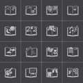 Vector black schoolbooks icon set Royalty Free Stock Photo
